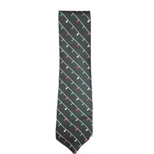 Tango Silk Christmas Tie Black with String Lights